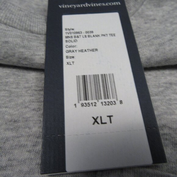 Vineyard Vines Mens Long Sleeve T-Shirt XLT Gray Patriotic American Flag Tee NEW - Picture 6 of 10